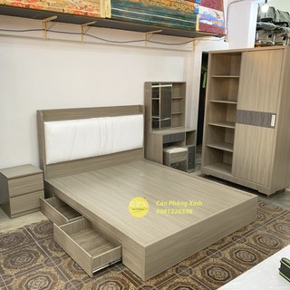 Giường ngủ bọc nệm 2 hộc kéo MDF CPX-G09