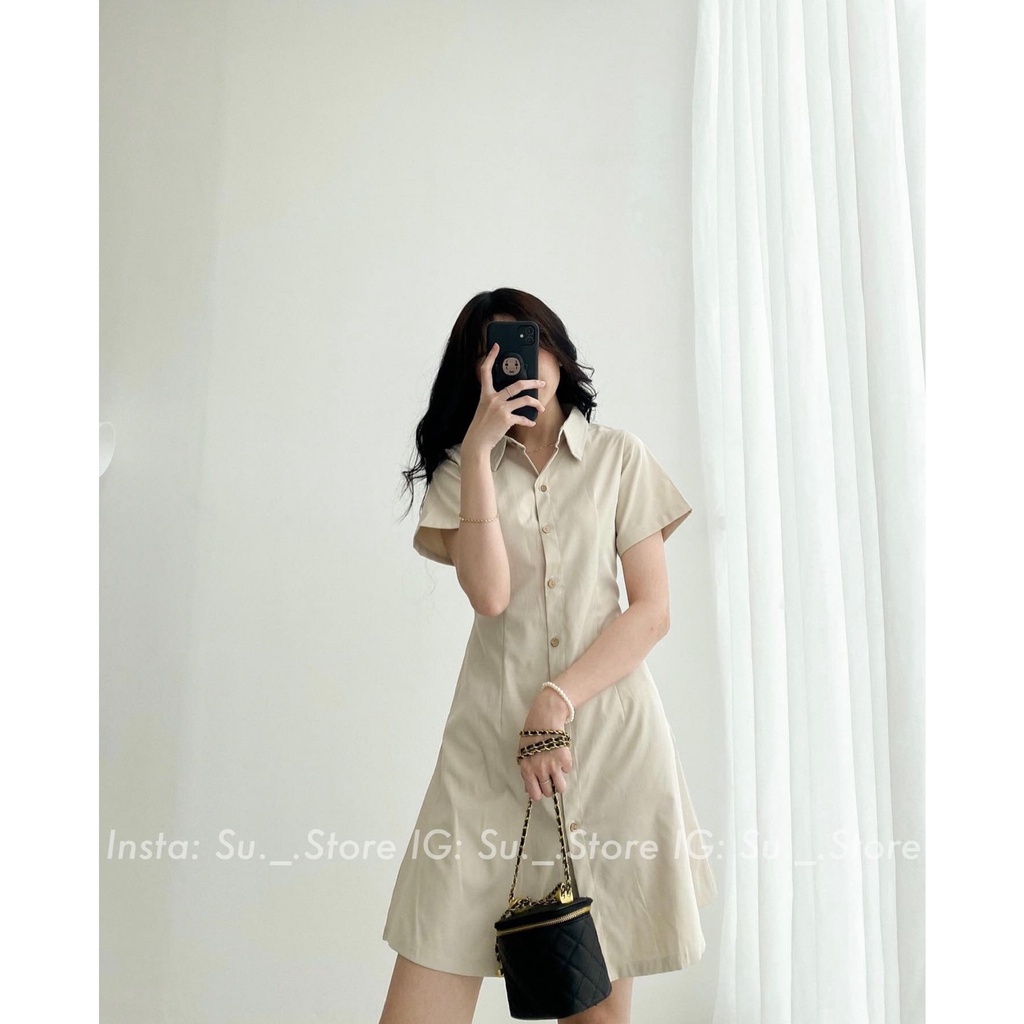 Váy Sơ mi Thô Mềm Chiết Eo Lưng Chun Phong Cách Ulzzang 6789Somicoduccuccaichunsau