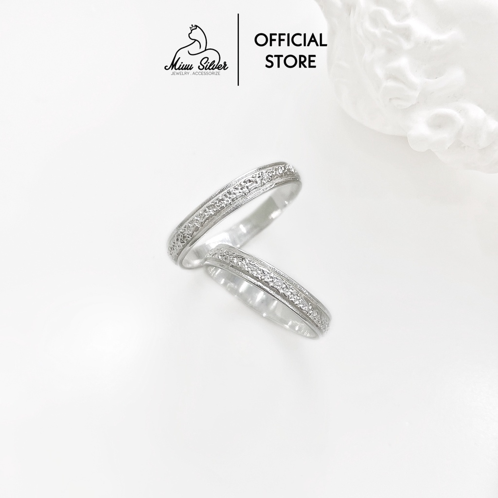 Nhẫn đôi bạc Miuu Silver, nhẫn cặp nam nữ có khắc chữ, basic Namie