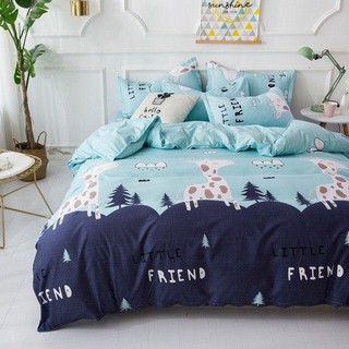 Bộ Chăn Ga Gối Cotton Poly Mẫu Hươu Xanh, Bộ Chăn Ra Gối Cotton Poly Mẫu Hươu Xanh, Shop Mẹ Gấu