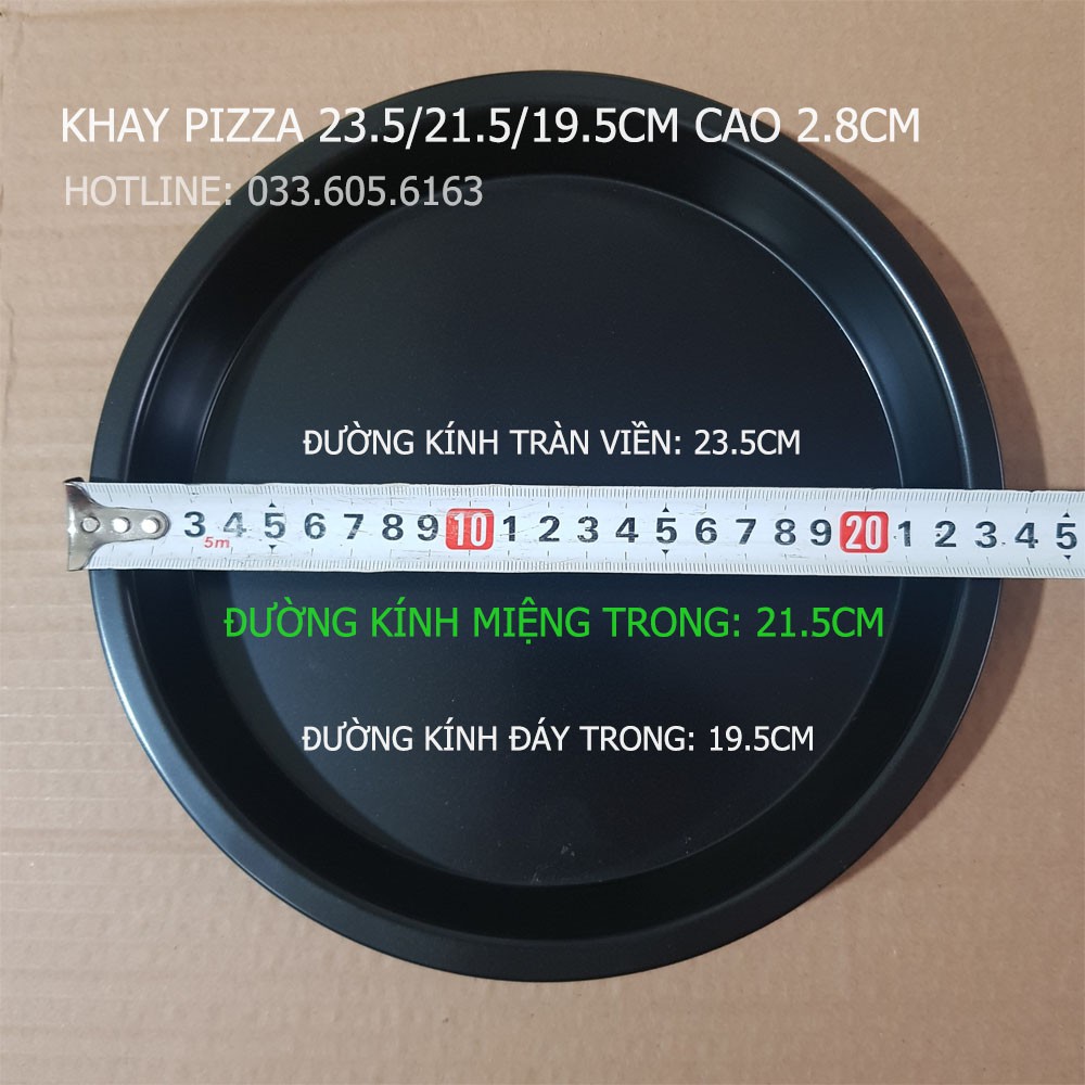 Khuôn Pizza Chống Dính kích thước tràn viền 23.5cm - 25cm - 28cm <Khách đặt hàng nhớ xem kích thước mô tả trên ảnh nha>