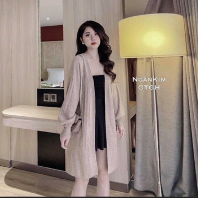 Áo khoác cadigan len bo tay loại 1