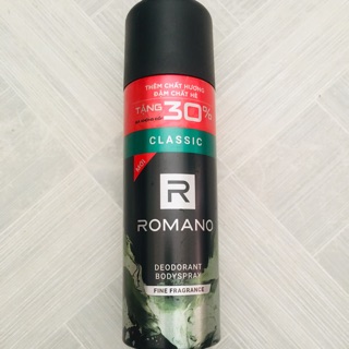 Xịt khử mùi toàn thân Romano Classic tặng 30% dung tích