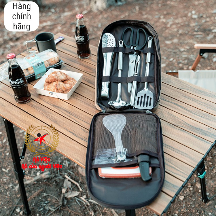 Bộ dụng cụ nấu ăn dã ngoại có túi đựng - Bộ dụng cụ nấu ăn 8 món dùng khi đi du lịch, dã ngoại [DCP5]]