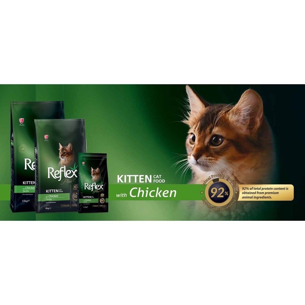 Hạt cho mèo con Reflex CAO CẤP vị gà túi 1.5Kg - Reflex plus kitten food chicken [ Bao bì có khóa zip tiện lợi ]