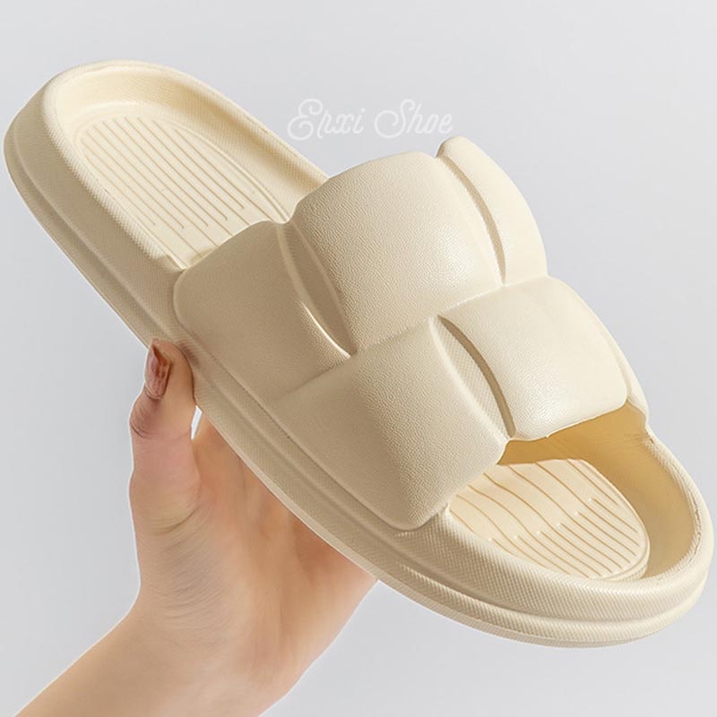 Oeggeo shop Dép Đế Bằng Vuông Chống Thấm Nước Đi Trong Nhà Cho Nam Và Nữ