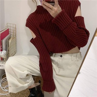 [Order] Áo len croptop hở vai nhiều màu hot trend