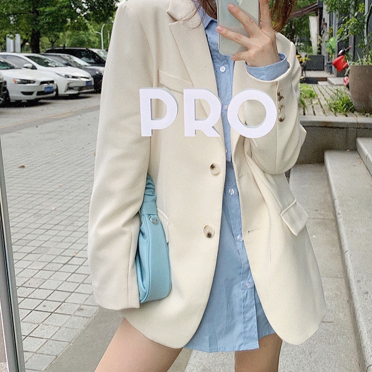 Áo khoác vest dáng rộng thời trang thanh lịch tinh tế cho nữ