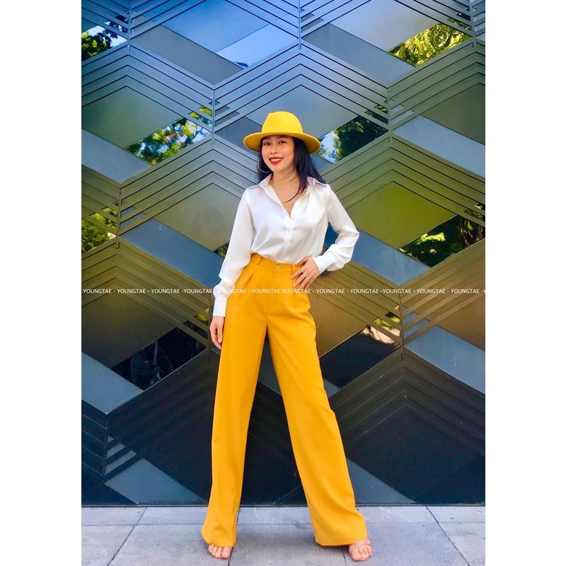Quần suông nữ culottes basic cạp cao ống rộng lưng cao dáng dài nhiều màu chất siêu đẹp không nhăn nhàu | BigBuy360 - bigbuy360.vn