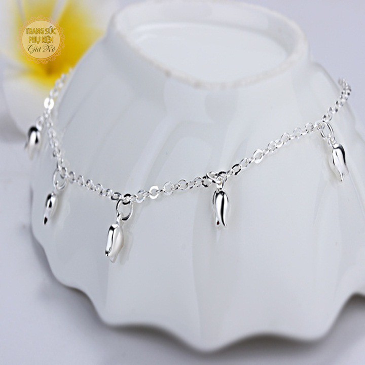 Lắc chân hoa hồng LC29 bạc S925, nhỏ xinh giá rẻ | BigBuy360 - bigbuy360.vn