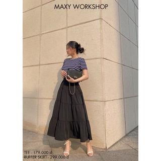Áo thun nữ basic cổ tròn sọc màu Basic tee Maxy Workshop