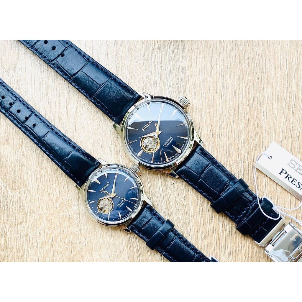 Đồng hồ cặp đôi nam nữ Seiko Automatic Presage Cocktail Time Stinger SSA405J1 & SSA875J1