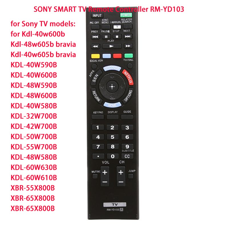 Bộ điều khiển từ xa TV LED THÔNG MINH thay thế SONY (RM-YD103) cho KDL 40W600B dl-48w605b bravia, Kd