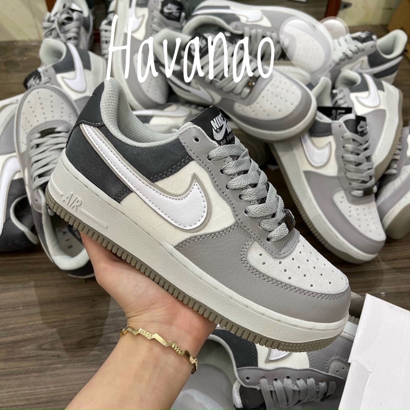 Giày Nike af1 xám nỉ 11 . Giày Nike sneaker thể thao namnuw kèm hộp