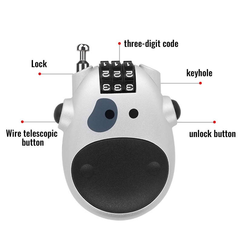 Ổ Khóa Chống Trộm Cho Xe Đạp / Xe Máy Thiết Kế Nhỏ Gọn Trọng Lượng Nhẹ 80cm Tiện Dụng