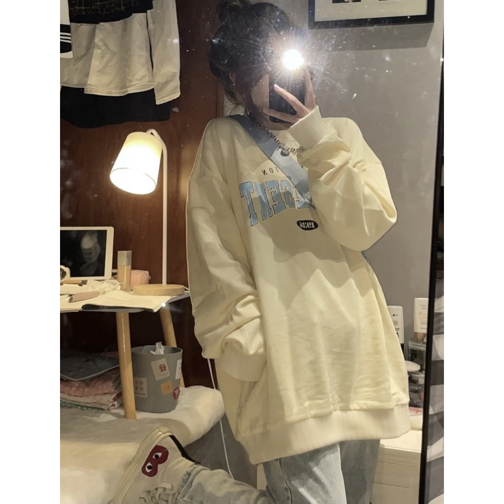 NRVP Áo thun dáng rộng thời trang Hàn Quốc đơn giản cá tính cho nữ