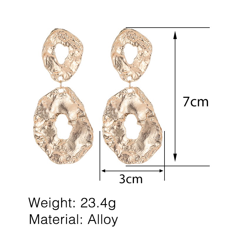 Bông tai kim loại kiểu dáng hình học thiết kế độc đáo