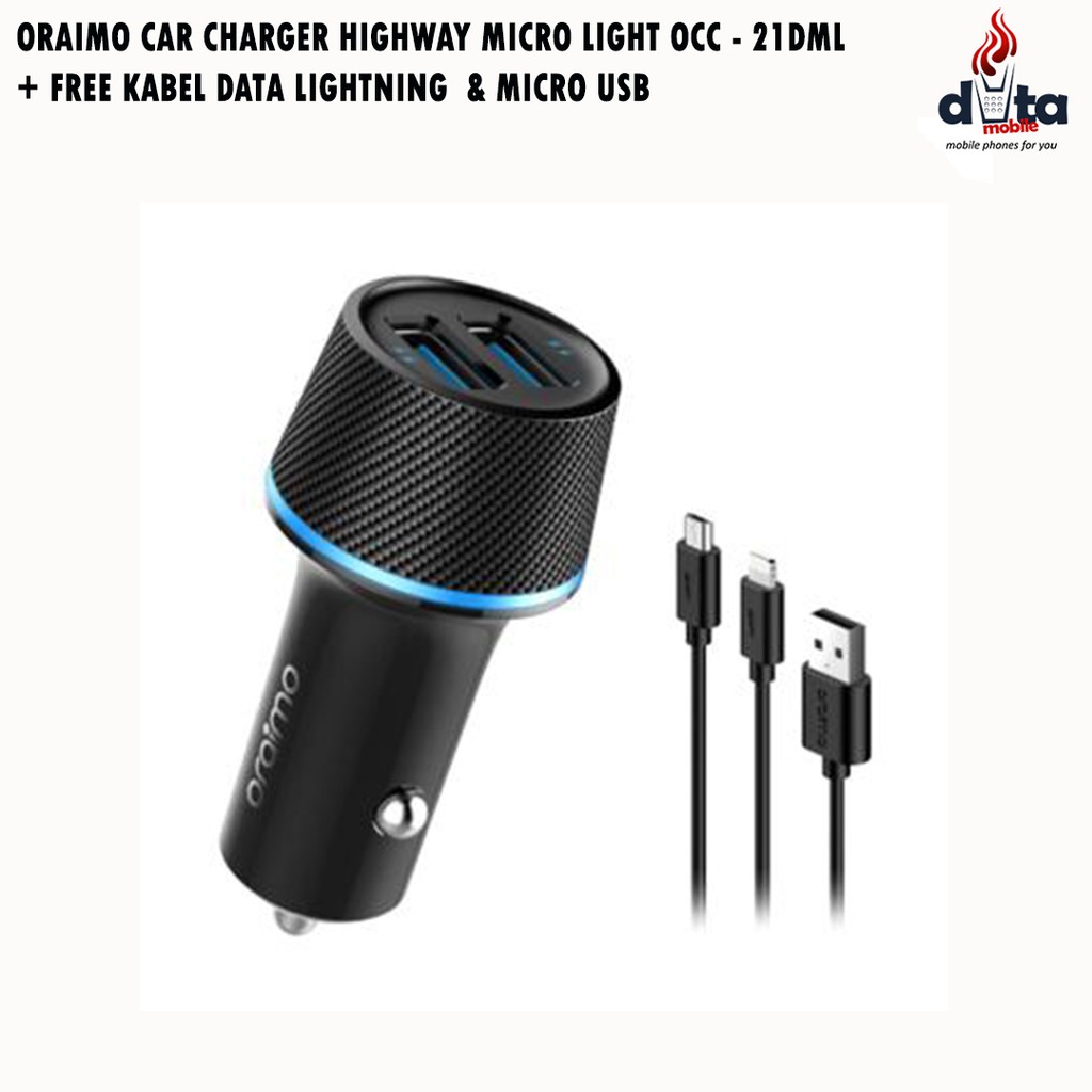 Bộ Sạc Xe Hơi Oraimo Occ - 21dml + Dây Cáp Micro Usb