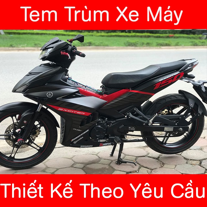 Tem Trùm Xe Exciter 150 Đen Dạng nguyên bản