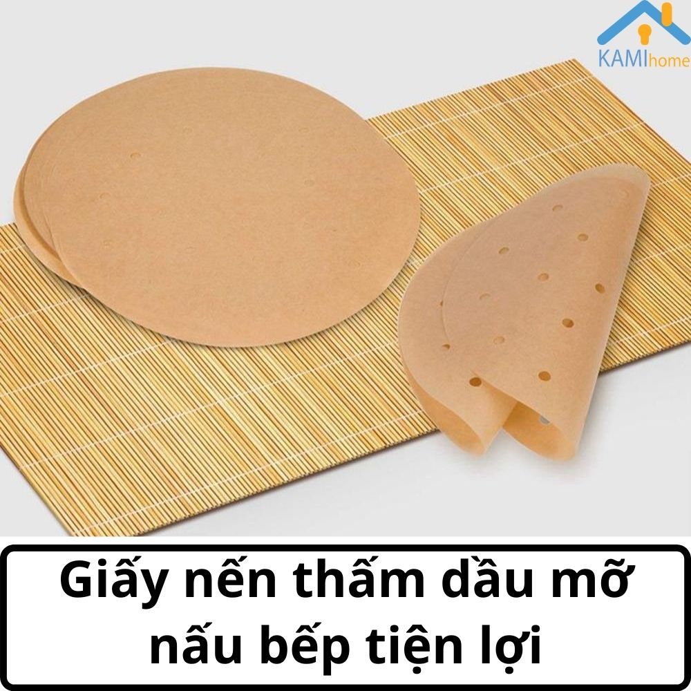 Giấy nến thấm dầu ăn cho món Nướng Chiên Hấp (Bộ 100 tờ) mã 20056 Kami