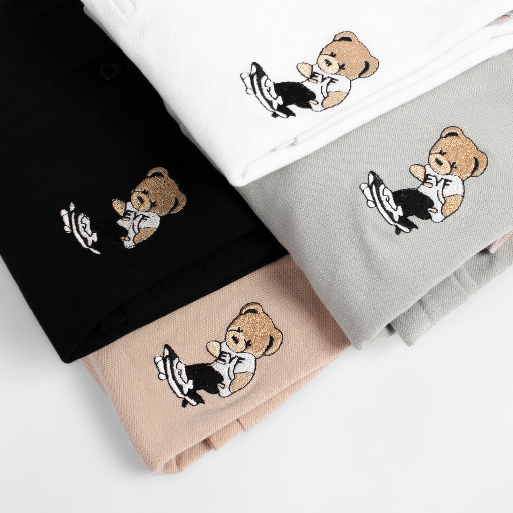 Áo polo nam Leo Vatino Cotton cá sấu thêu gấu cổ phối viền tay ngắn cổ bẻ thun polo PLZR27 | BigBuy360 - bigbuy360.vn