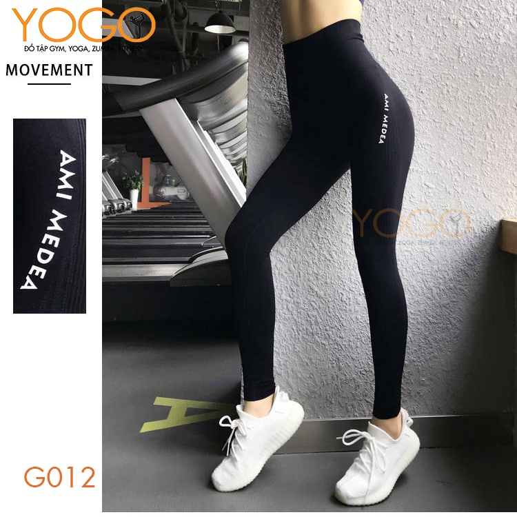 Quần tập gym yoga nữ tại nhà legging dài nâng mông cạp cao gen bụng định hình eo thon co dãn thoáng khí YOGO G012