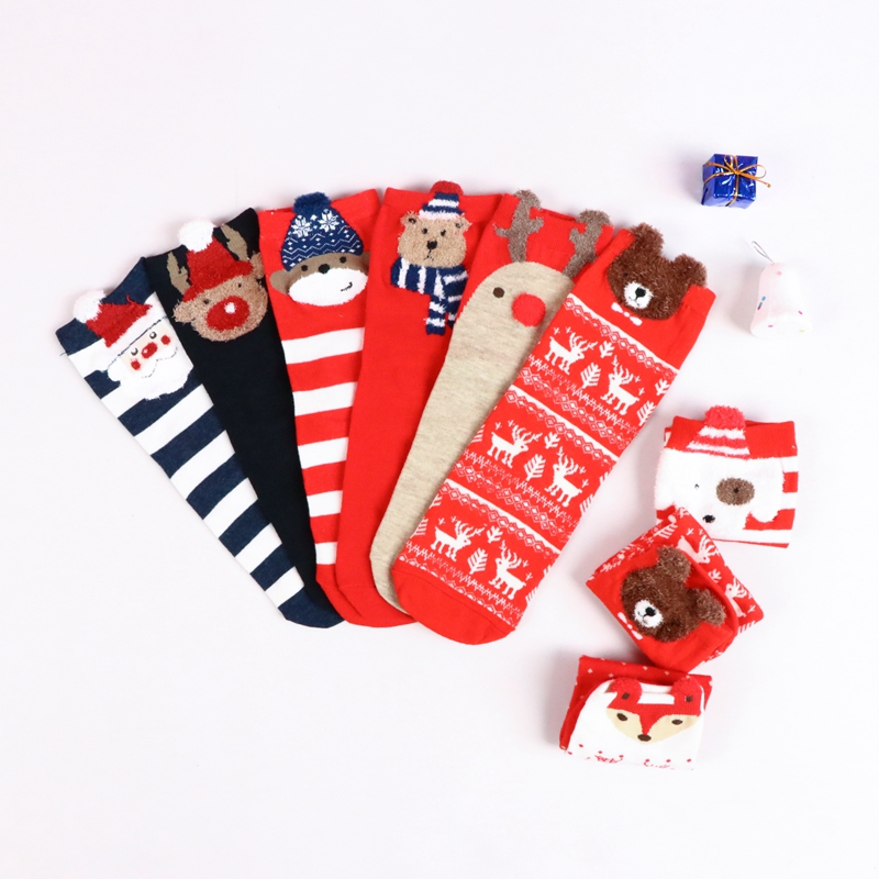 Vớ cotton ấm áp phong cách giáng sinh thời trang thu đông