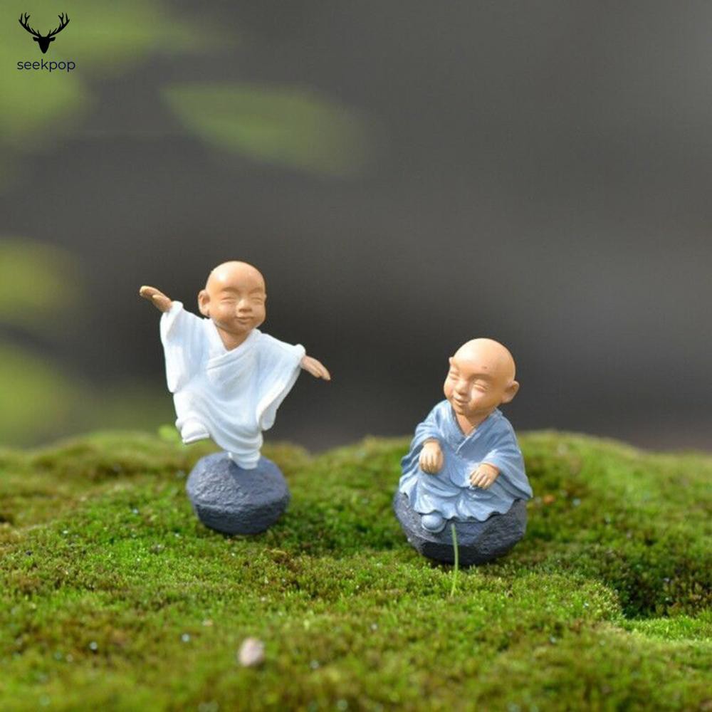 Đồ trang trí Chú Tiểu Kung Fu Mini Phong Cách Mới Dùng Trang Trí Nhà Búp Bê