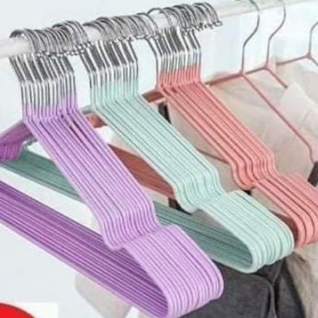 Móc treo quần áo inox bọc nhựa chống bay tụt, mắc phơi quần áo nhieuf màu cute