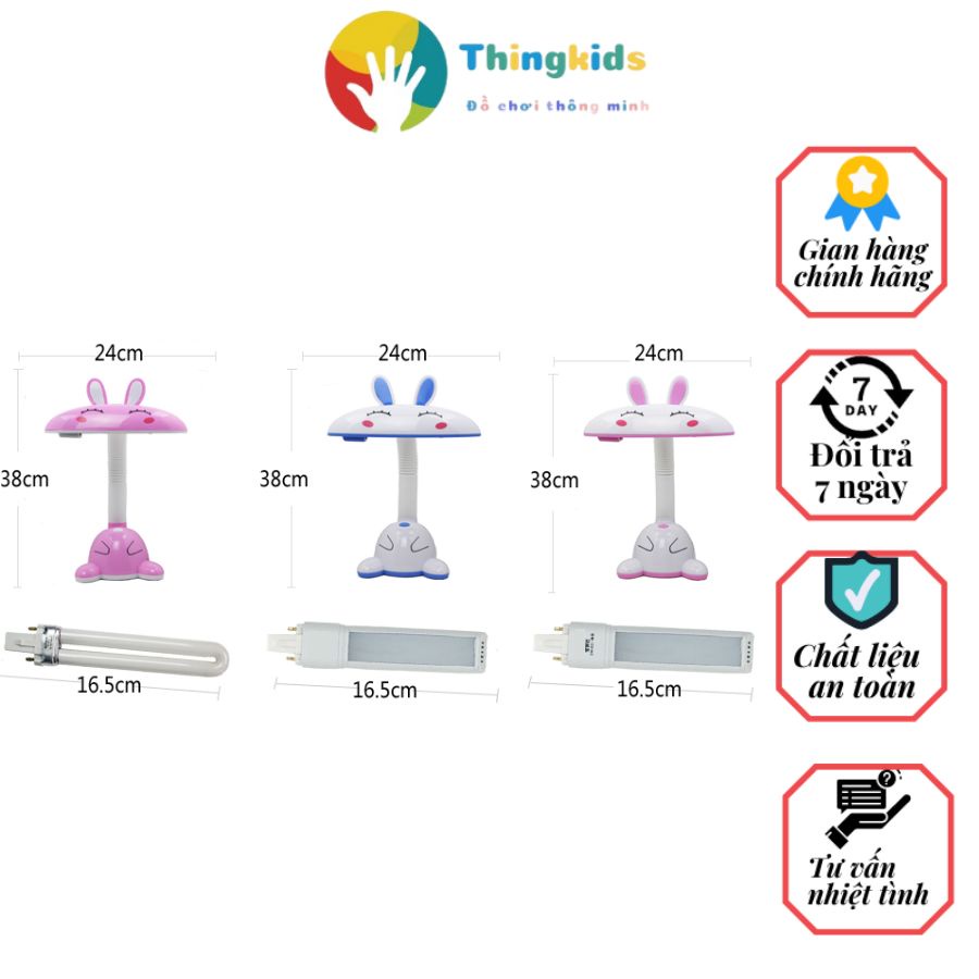 Đèn học để bàn cho bé hình thỏ có hộp đựng bút tiện lợi - Thingkids