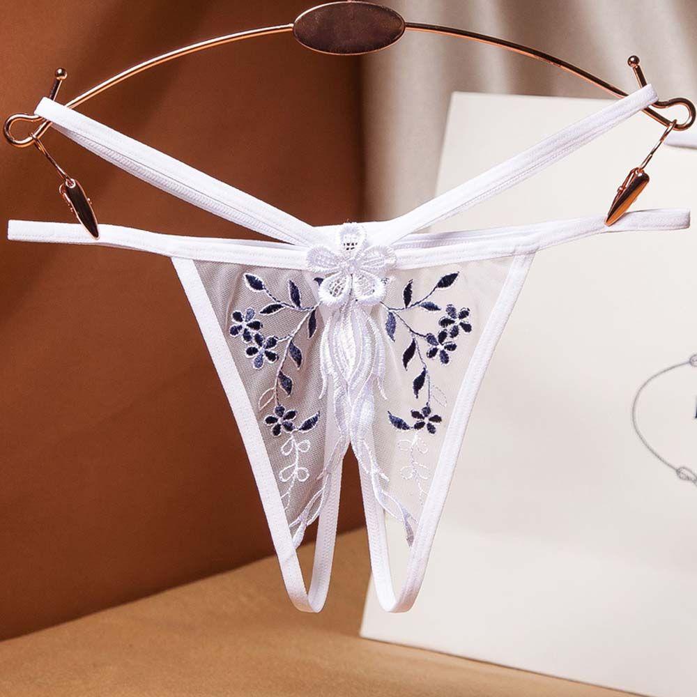 IVORY Quần Lót Ren Hoa Trong Suốt Thiết Kế Hở Đáy Quyến Rũ