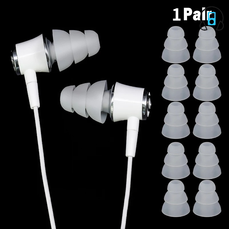 Vỏ Bọc Silicone Ba Lớp Thay Thế Cho Tai Nghe Nhét Tai Có 3 Kích Cỡ