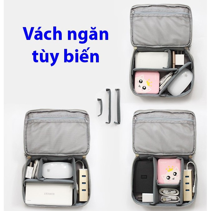 Túi đựng phụ kiện đa năng tiện dụng màu xám