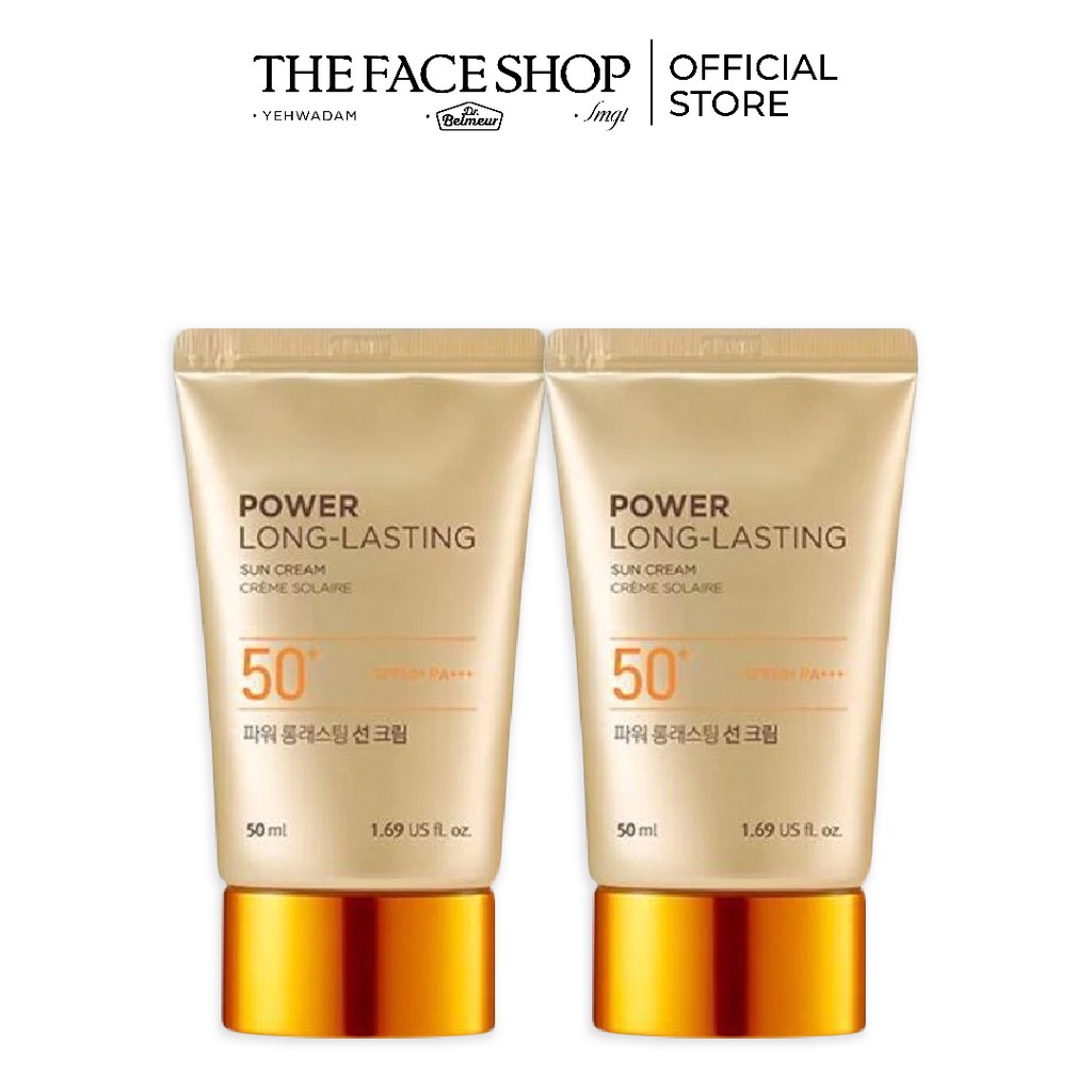 Bộ 02 Kem chống nắng đa năng TheFaceShop Natural SunEco Power LongLasting Sun CreamSPF50+ 50mlx2