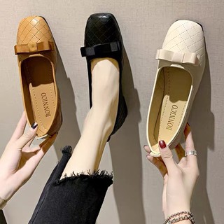 [ SẴN ĐEN SZ 43 ] Bệt da mềm nơ nhí BIGSIZE (35-43)