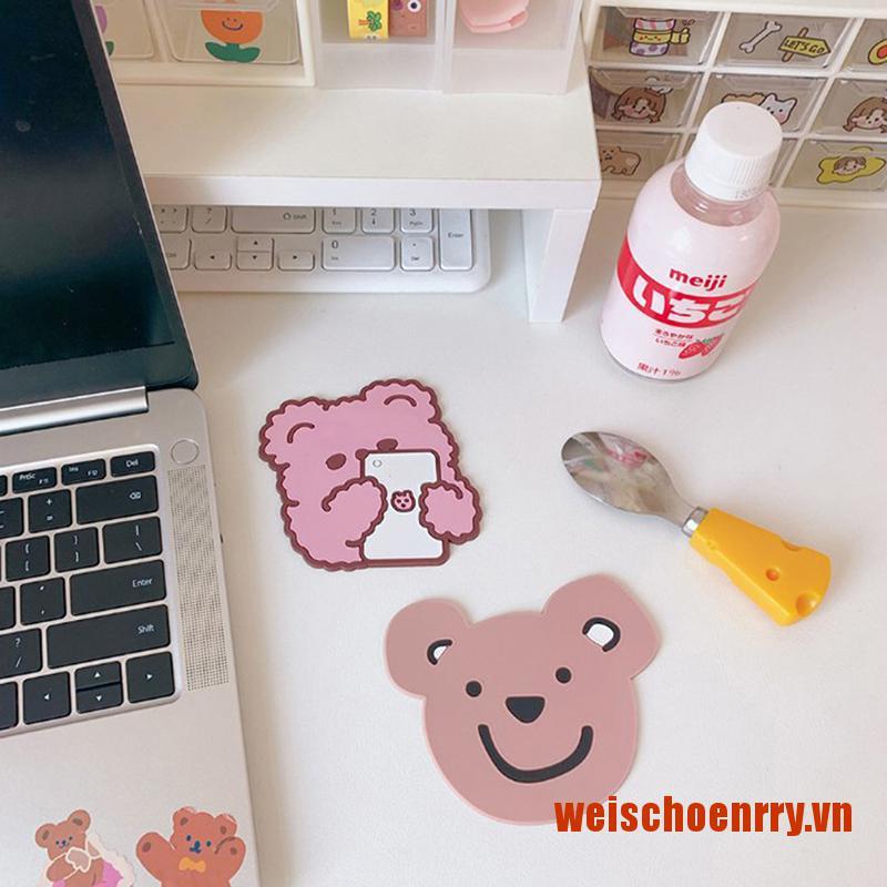 Đế Lót Ly Cách Nhiệt Chống Trượt Hình Thỏ Hoạt Hình Đáng Yêu