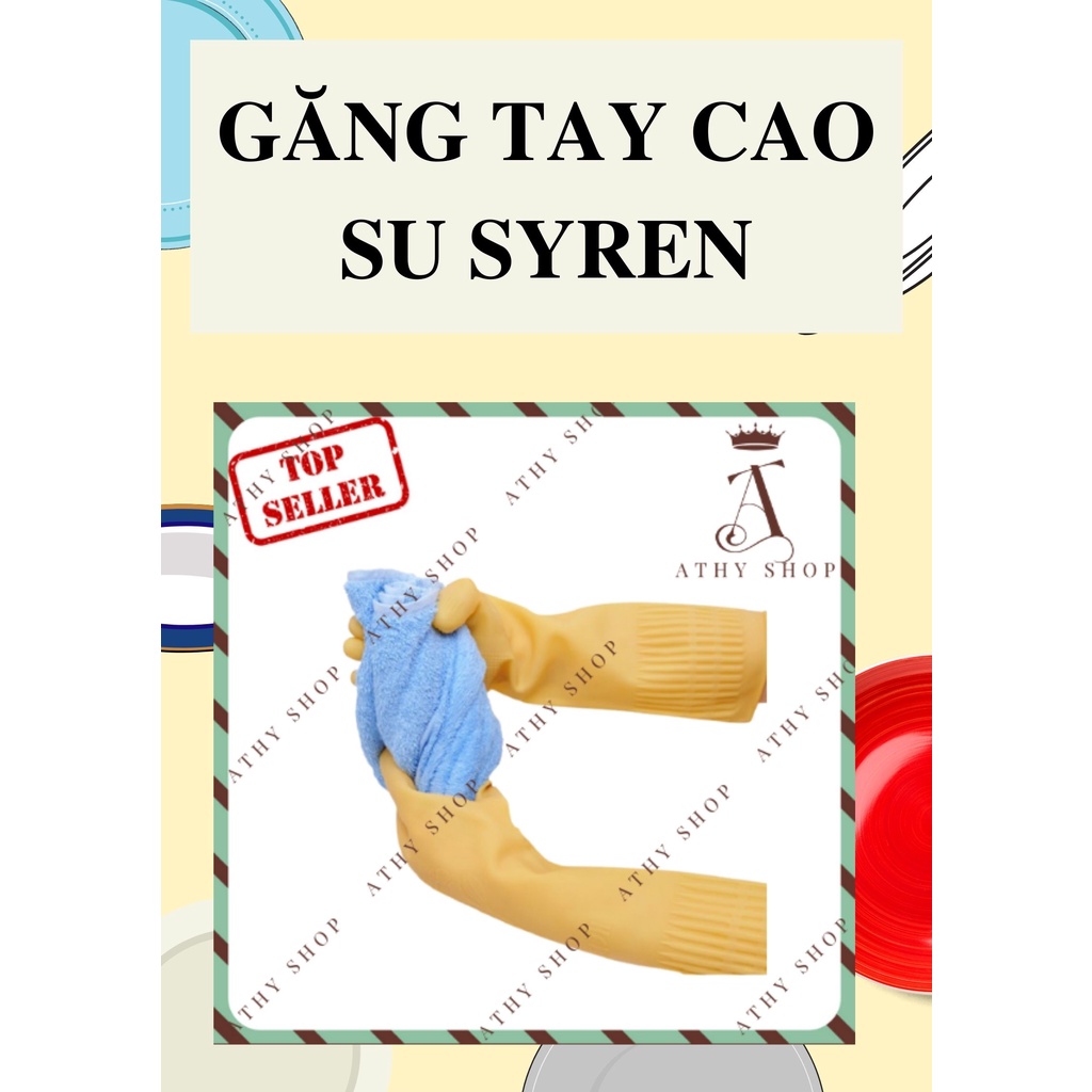 GĂNG TAY CAO SU THIÊN NHIÊN, bao tay bảo vệ da khi rửa chén bát giặt đồ vệ sinh toilet nhà cửa phòng tắm, rubber gloves