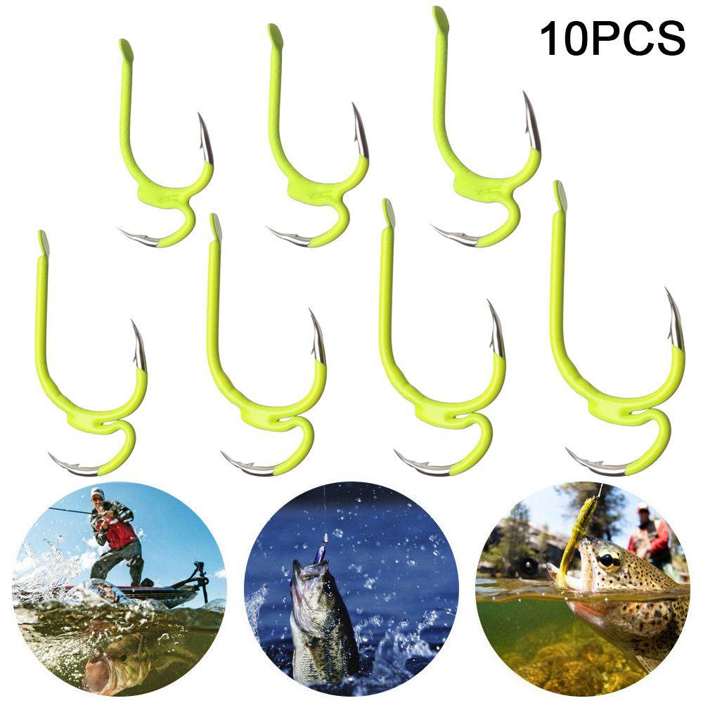 MUVAKO Bộ 10 Móc Câu Cá Bằng Thép Cacbon Chất Lượng Cao