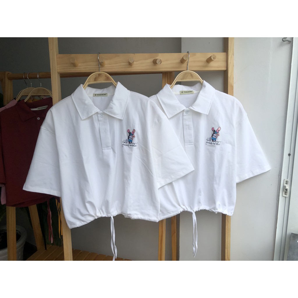 [ SUPO ] ÁO POLO CROPTOP FORM RỘNG DƯỚI 55KG