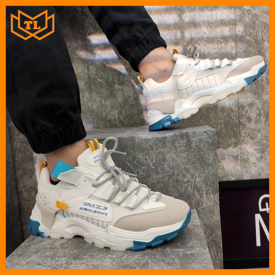Giày sneaker nam trắng đế cao TL775 Shop Thành Long chuyên giày sneaker nam