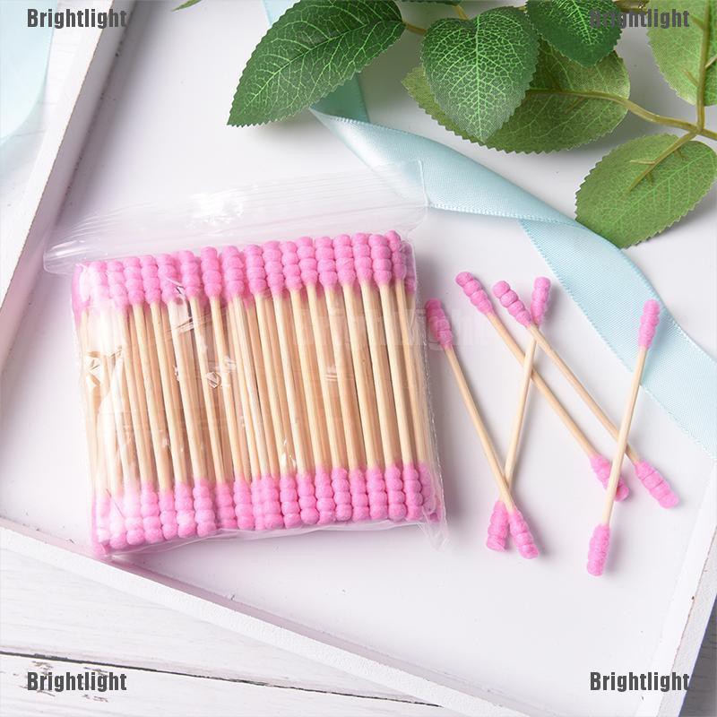 [Hàng mới về] Set 100 tăm bông cotton 2 đầu chuyên dùng cho trang điểm