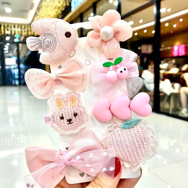 Set 8 kẹp tóc nhiều hình dễ thương cho bé