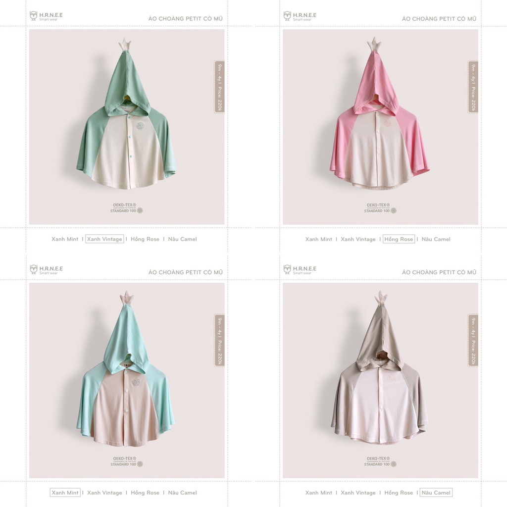 Áo choàng petit có mũ