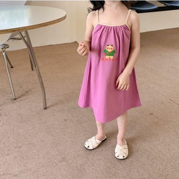 Đầm Hai Dây In Họa Tiết Hoạt Hình Kiểu Hàn Quốc Thời Trang Mùa Hè 2022