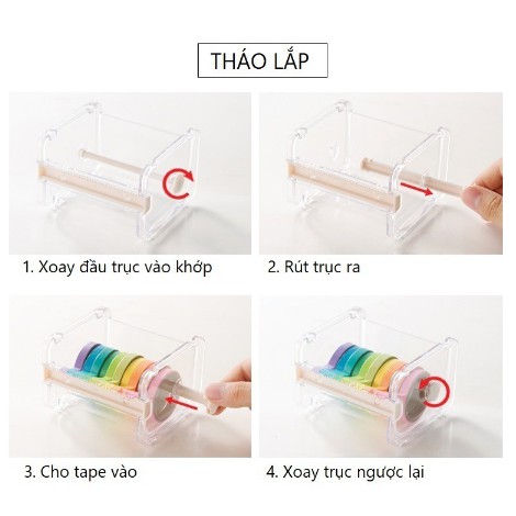 Hộp cắt băng dính washi tape - Giá để băng dán washi tape DIY