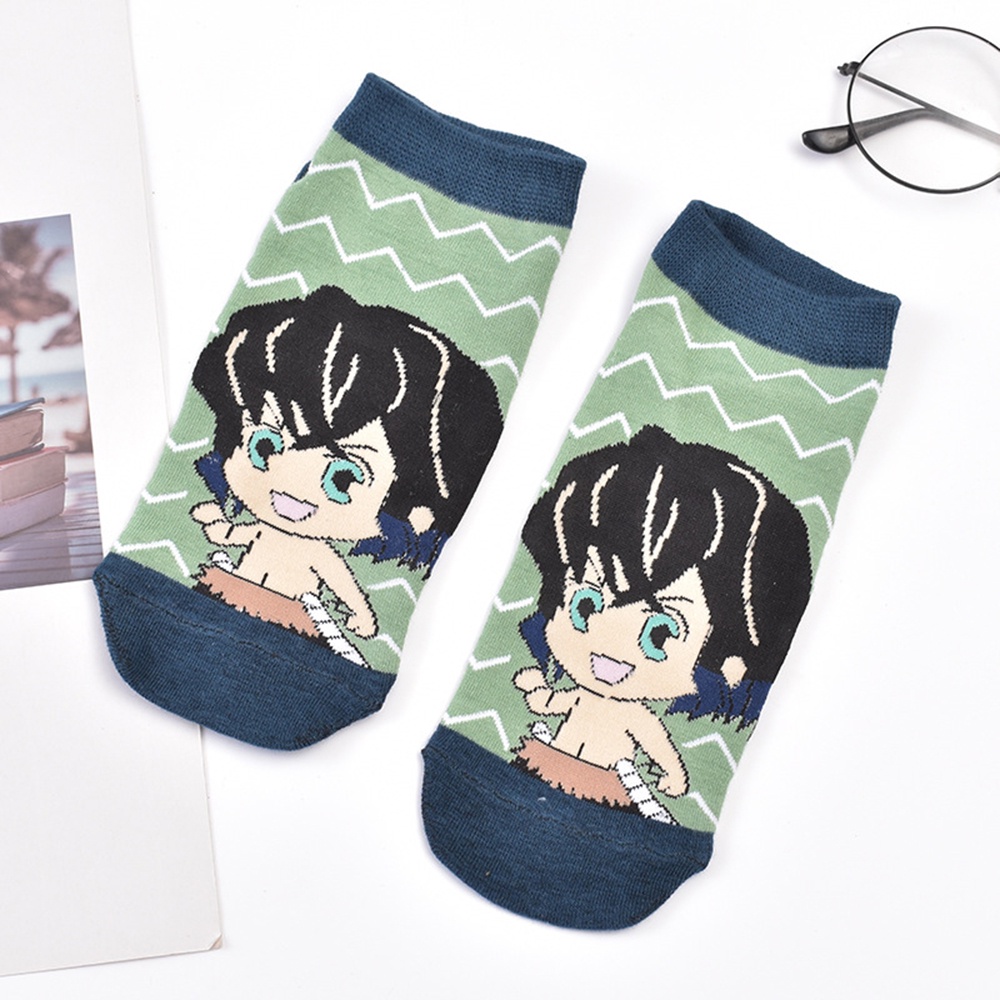 1 Đôi Vớ Cotton In Họa Tiết Hoạt Hình Demon Slayer Cho Nữ