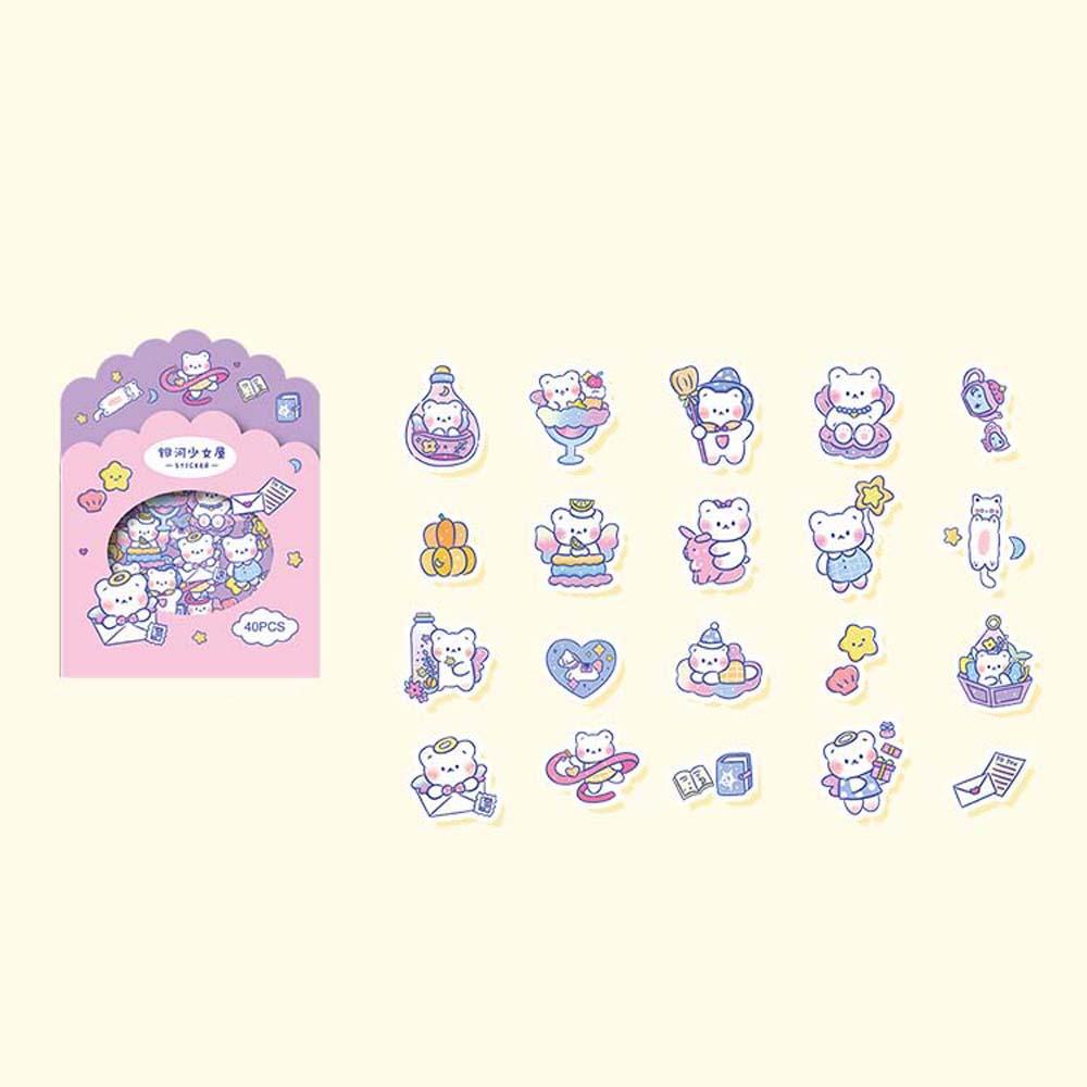 Nhãn Dán Trang Trí Sổ Tay Nhật Ký Hình Gấu Dễ Thương