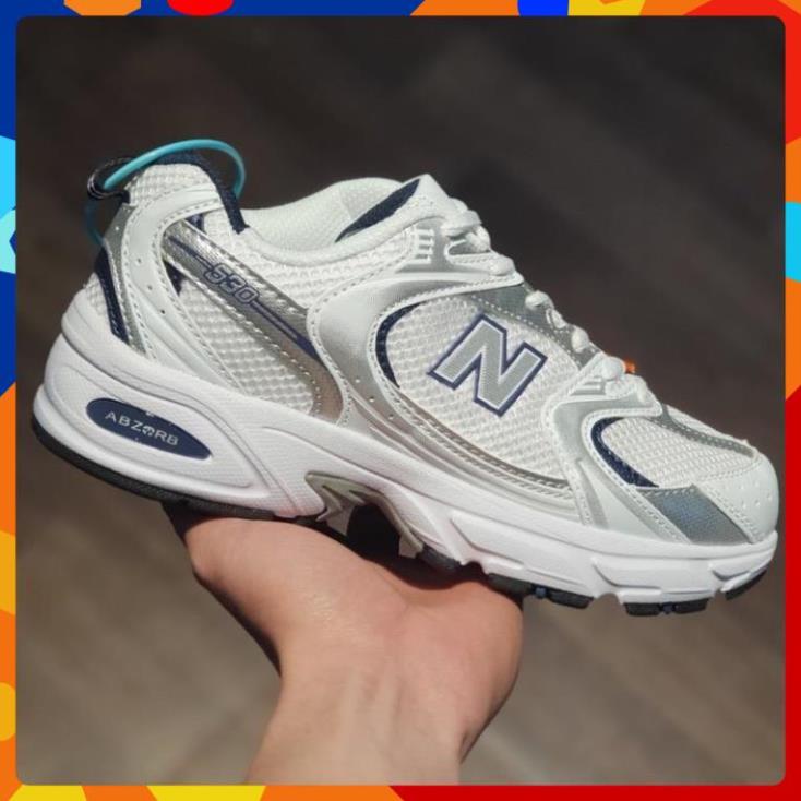 [FreeShip+ Hàng Cao Cấp] Giày NB 530 kem trắng be vàng xịn, Giầy New Blace trắng kem sữa nâu full phụ kiện