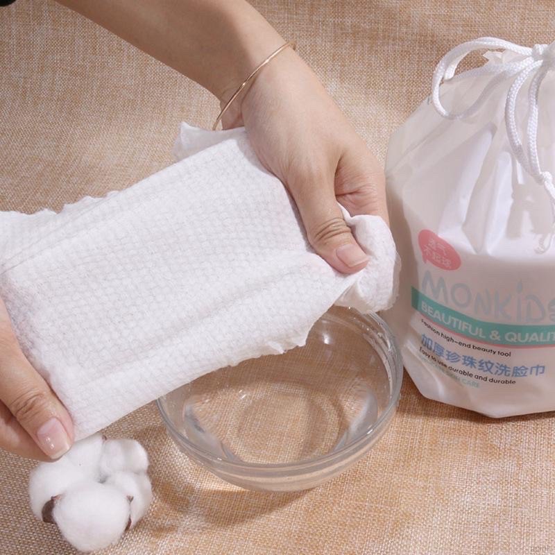 Khăn khô đa năng lau mặt mềm khô &amp; ẩm dùng 1 lần chăm sóc da Monkids chất cotton mềm mại siêu thấm hút