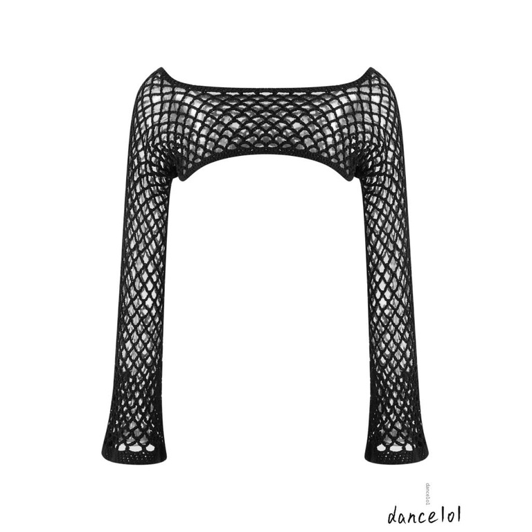 Áo Dệt Kim Tay Dài Màu Trơn Thời Trang Cho Nữ Nhảy Múa1O1-Y2k